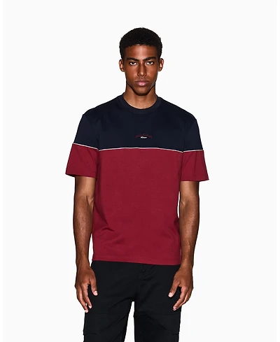 A|X Armani Exchange Men's Color Block Embroidered Center Logo T-Shirt