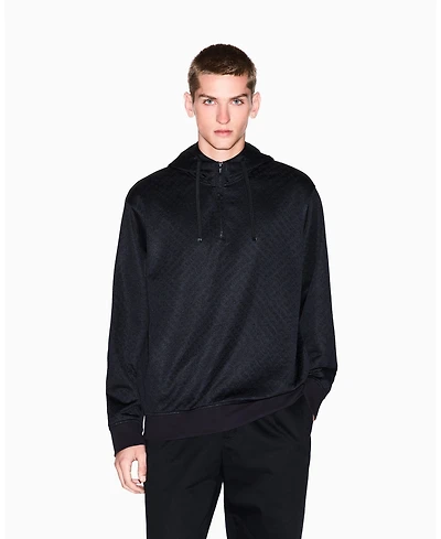 A|X Armani Exchange Men's Jacquard Allover Logo Hoodie