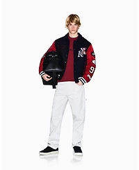 A|X Armani Exchange Men's Color Block Multi Badge Bomber Jacket