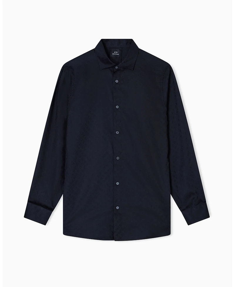 A|X Armani Exchange Men's Allover Logo Jacquard Woven Shirt