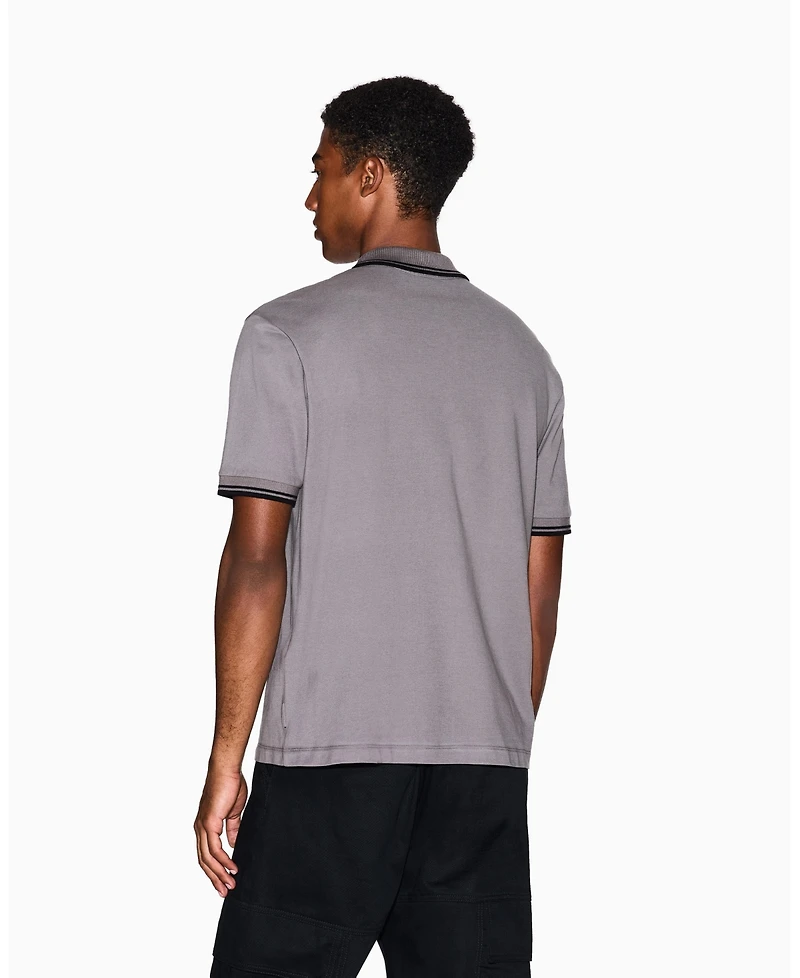 A|X Armani Exchange Men's Cozy Lab Pique with Collar Tipping Polo Shirt