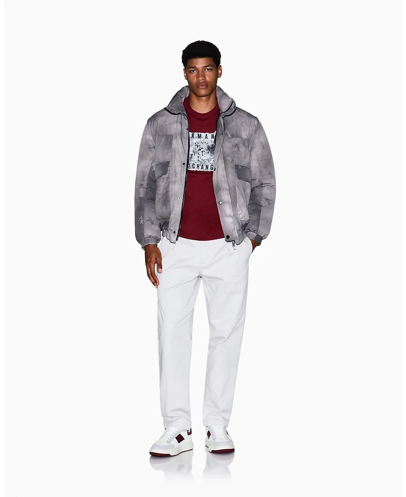 A|X Armani Exchange Men's Grid Box Splatter Graphic T-Shirt