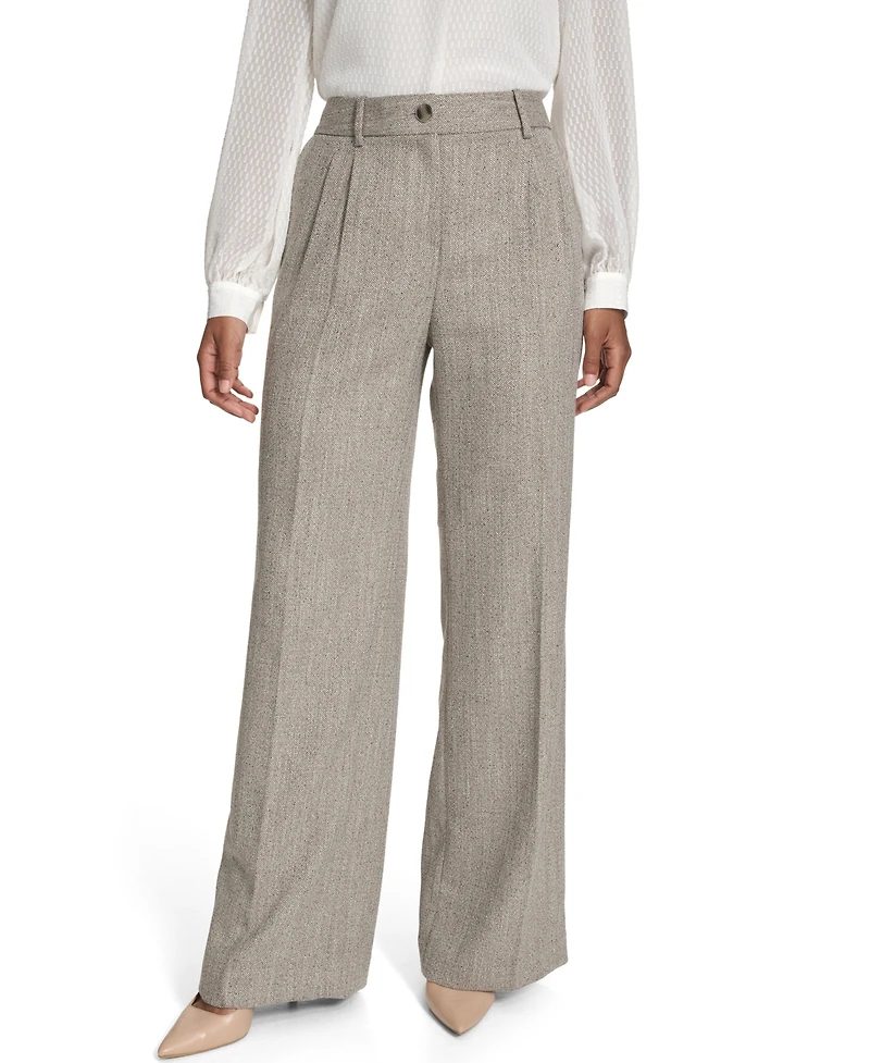 Calvin Klein Women's Novelty Pleated Wide Leg Pants