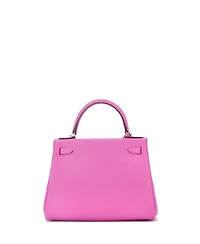 Pre-Owned Hermes Kelly 28 Handbag Pink Evercolor with Palladium Hardware