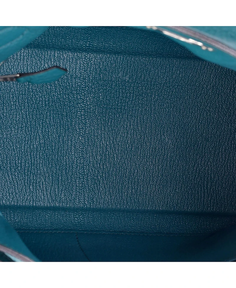 Pre-Owned Hermes Kelly 28 Handbag Clemence with Palladium Hardware