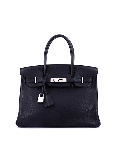 Pre-Owned HERMES Birkin 30 Handbag Clemence with Palladium Hardware