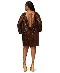 Adrianna Plus Sequin Boat Neck Mini Dress