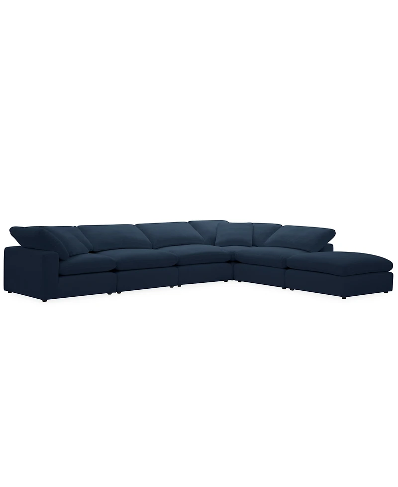 Furniture Fog -Pc. Fabric L-Sectional Ottoman End Sofa Set