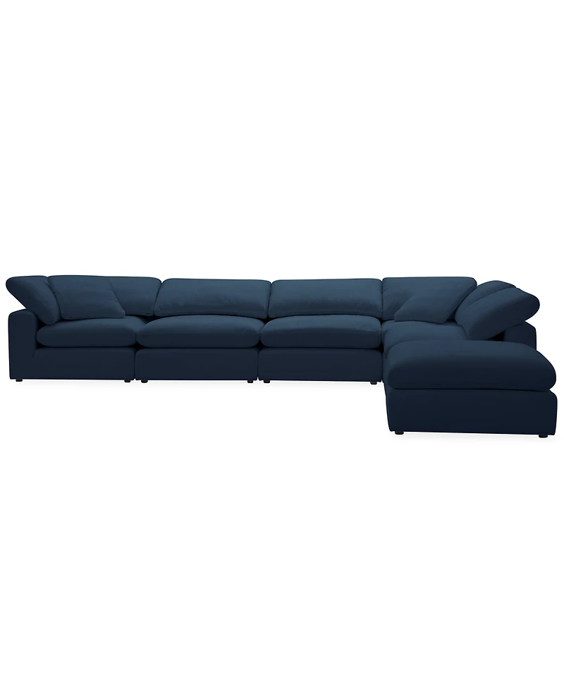 Furniture Fog -Pc. Fabric L-Sectional Ottoman End Sofa Set