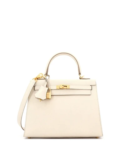 Pre-Owned Hermes Kelly 25 Handbag Light Epsom with Gold Hardware