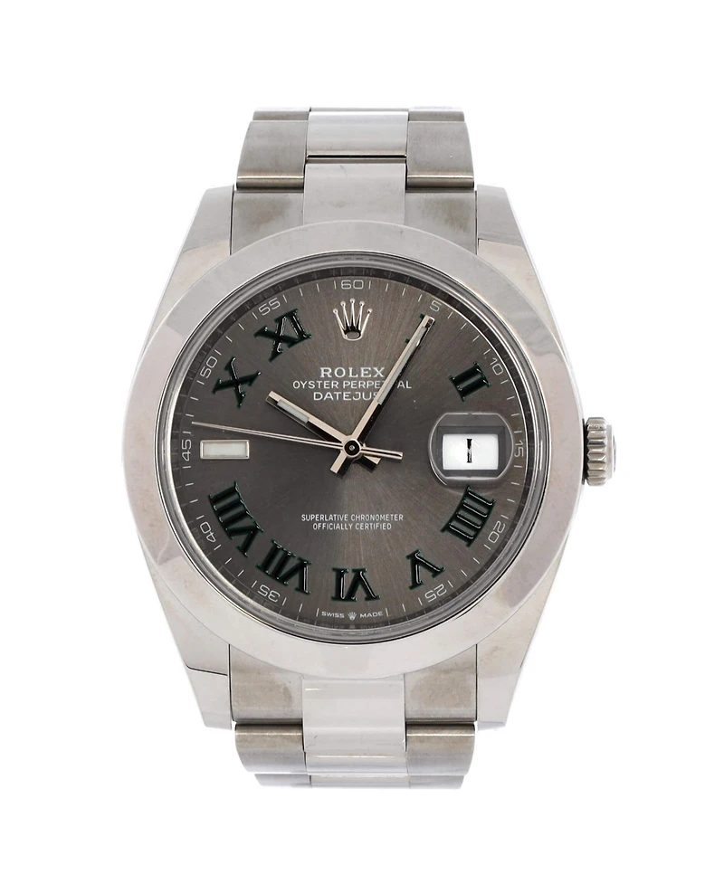 Pre-Owned Rolex Oyster Perpetual Datejust Wimbledon Automatic Watch in Stainless Steel 41mm