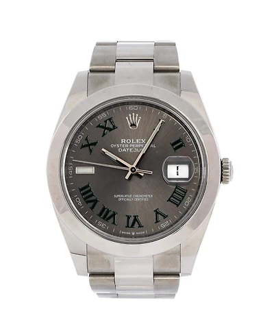Pre-Owned Rolex Oyster Perpetual Datejust Wimbledon Automatic Watch in Stainless Steel 41mm