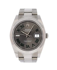 Pre-Owned Rolex Oyster Perpetual Datejust Wimbledon Automatic Watch in Stainless Steel 41mm
