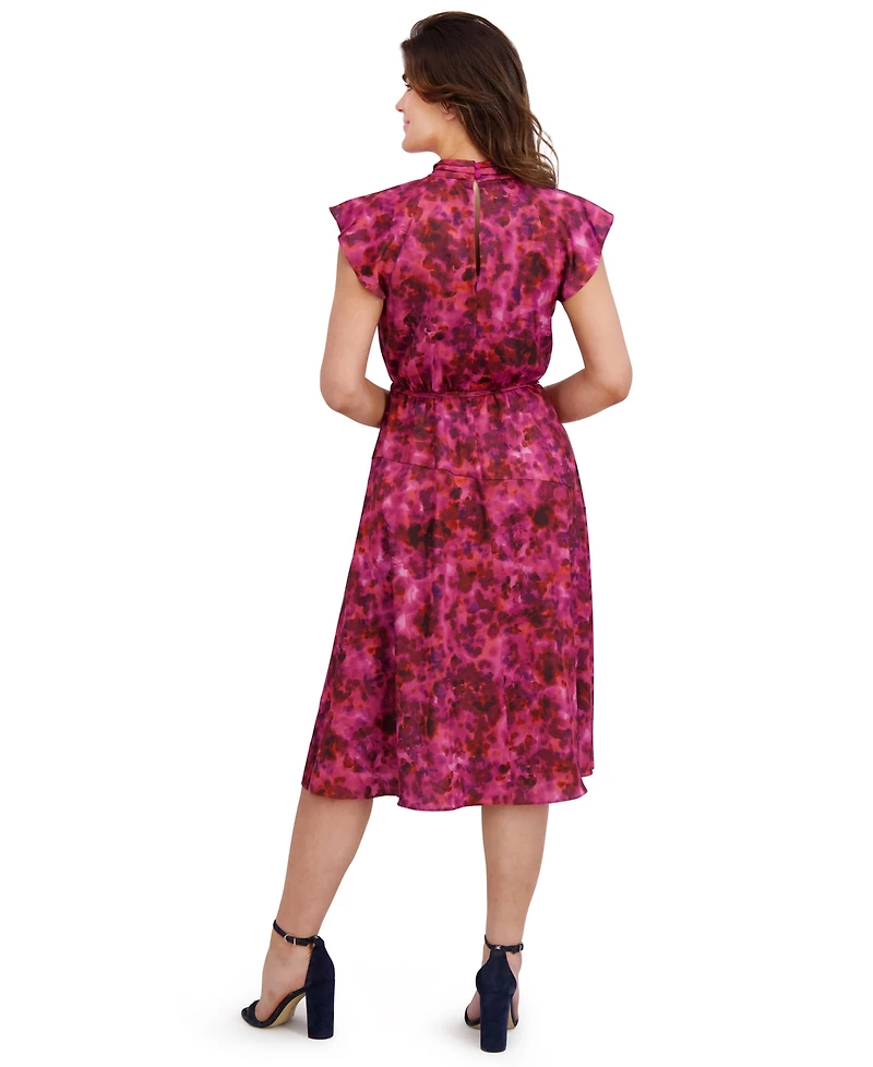 London Times Women's Charmose Flutter Sleeve Dress