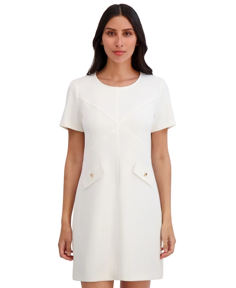 London Times Women's Short-Sleeve Mini Dress