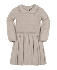 Hope & Henry Little and Big Girls' Organic Peter Pan Collar Scallop Trim Sweater Dress