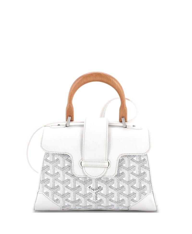 Pre-Owned Goyard Mini Saigon Top Handle Bag Coated Canvas with Leather