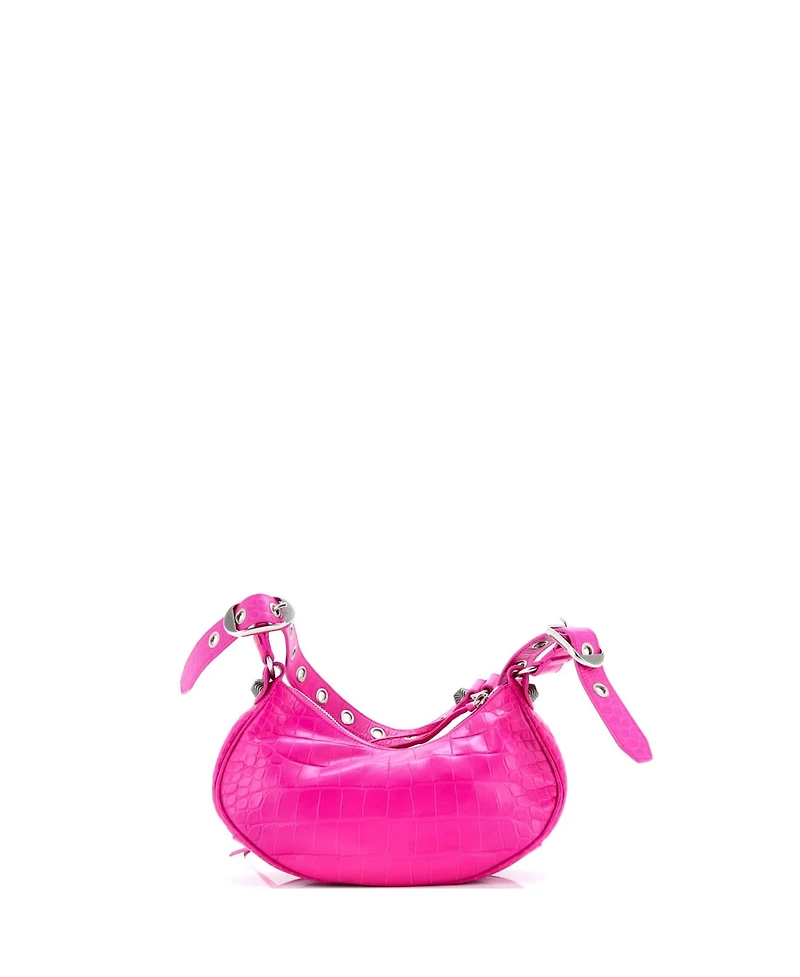 Pre-Owned Balenciaga Xs Le Cagole Giant Studs Shoulder Bag Embossed Leather