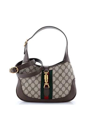 Pre-Owned Balenciaga Small x Gucci The Hacker Project Jackie 1961 Hobo Bb Coated Canvas
