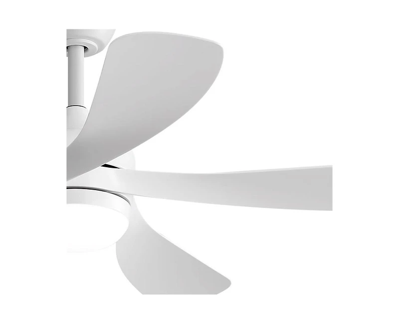 Sofucor 52-inch Modern Downrod Indoor Abs 5 Blades Led Light with Remote Control Support Six Speed Ajustable Ceiling Fan