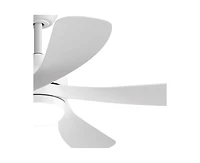 Sofucor 52-inch Modern Downrod Indoor Abs 5 Blades Led Light with Remote Control Support Six Speed Ajustable Ceiling Fan