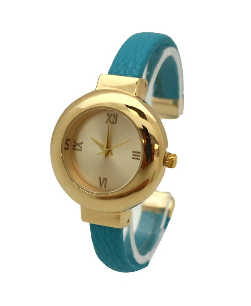 Turquoise Petite Gold Tone Bangle Bracelet Watch