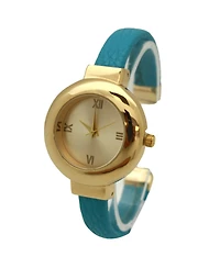 Turquoise Petite Gold Tone Bangle Bracelet Watch