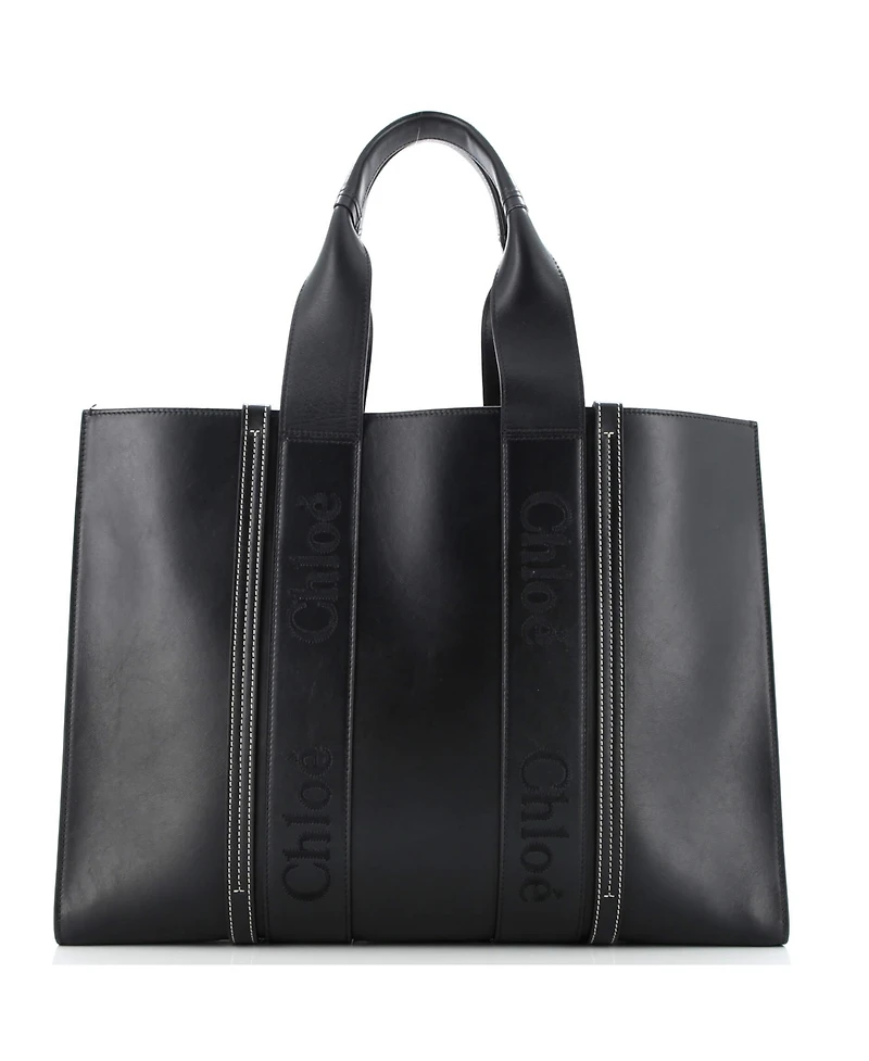 Pre-Owned Chloe Large Woody Tote Leather