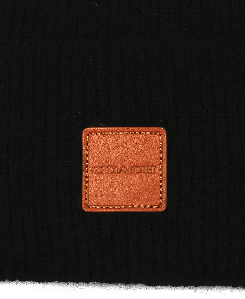 Coach Men's Leather Patch Bean Hat