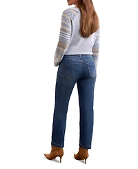 Tribal Women's Audrey Boundless Stretch Denim Straight Leg Crop Jeans