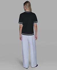 Karl Lagerfeld Paris Women's Short-Sleeve Sweater