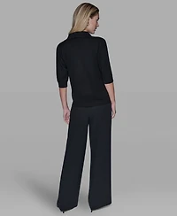 Karl Lagerfeld Paris Women's V-Neck Top