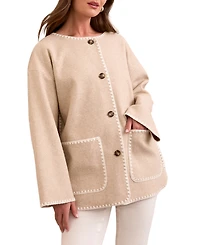 Tribal Women's Boat Neck Coat Jacket