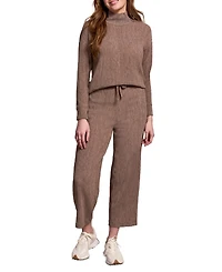 Tribal Women's Two Tone Crinkle Knit Pull On Barrel Pants