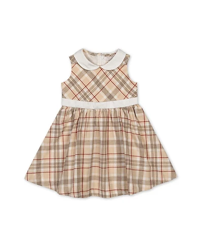 Hope & Henry Baby Girls' Organic Sleeveless Party Dress with Peter Pan Collar