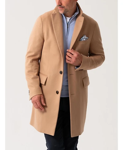 Koy Clothing Men's Herringbone Wool/Cashmere Overcoat