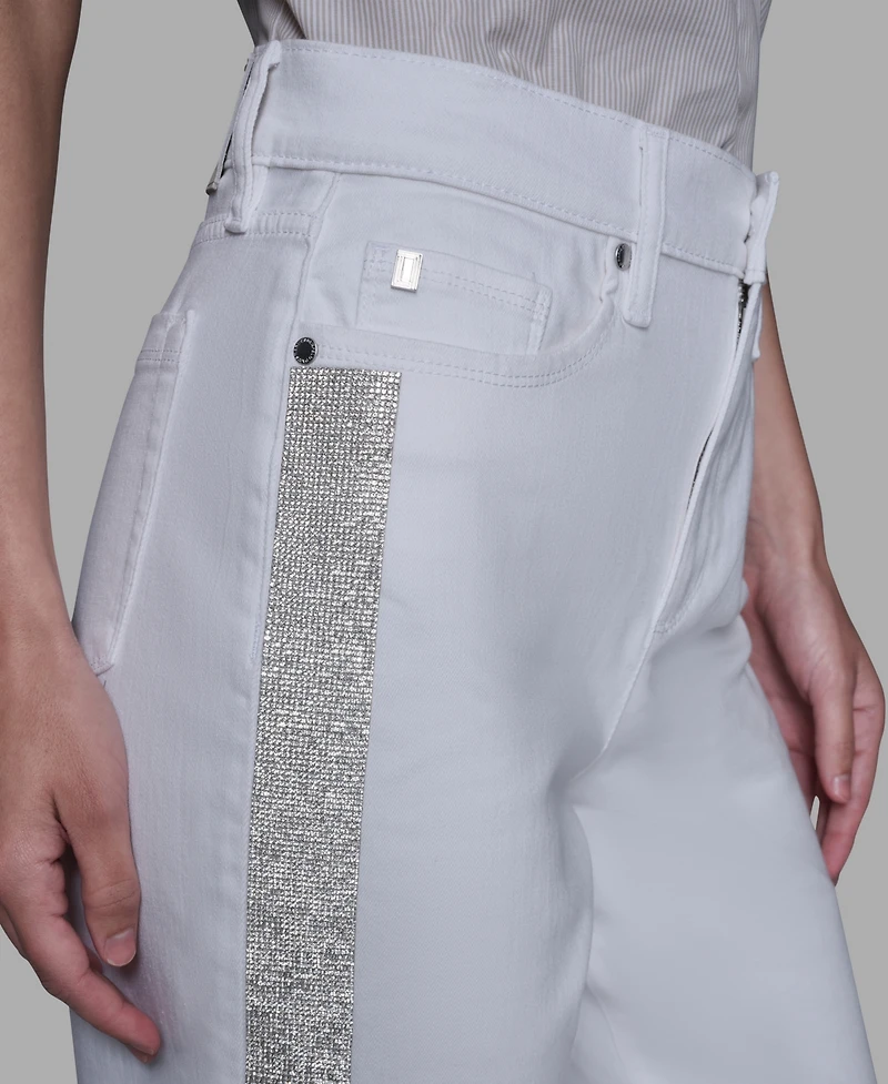 Karl Lagerfeld Paris Women's Stripe Detail Jeans