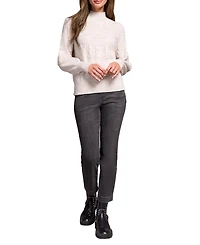 Tribal Women's Two Tone Mock Neck Sweater