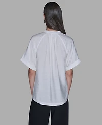 Karl Lagerfeld Paris Women's Drop Shoulder Top