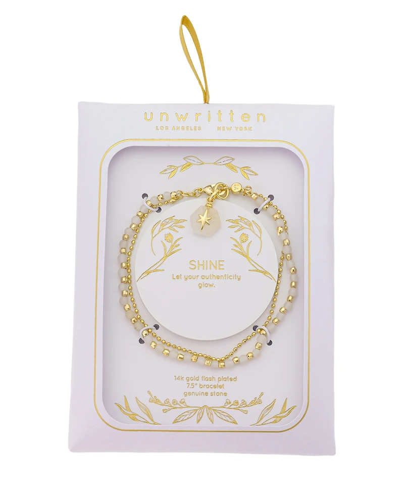 Unwritten White Quartz Beaded Star Layered Bracelet