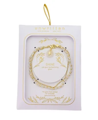 Unwritten White Quartz Beaded Star Layered Bracelet