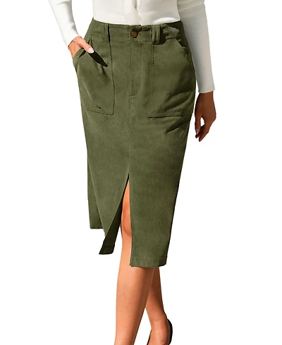 Cupshe Women's Hot Take Green Midi Skirt