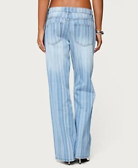 Edikted Women's Tera Striped Low Rise Jeans