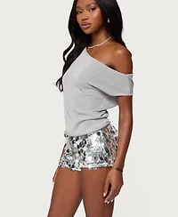 Edikted Women's Holly Glitter Off Shoulder Top