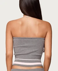 Edikted Women's Kaliya Stripey Strapless Knit Top
