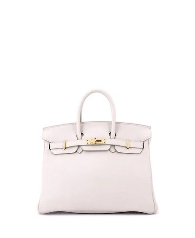 Pre-Owned Hermes Birkin 25 Handbag Light Togo with Rose Gold Hardware