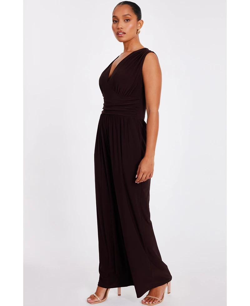 Quiz Women's Ity V-Neck Ruched Detail Jumpsuit