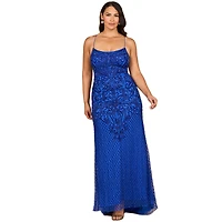 Lara Women's Lace Up Open Back Beaded Dress