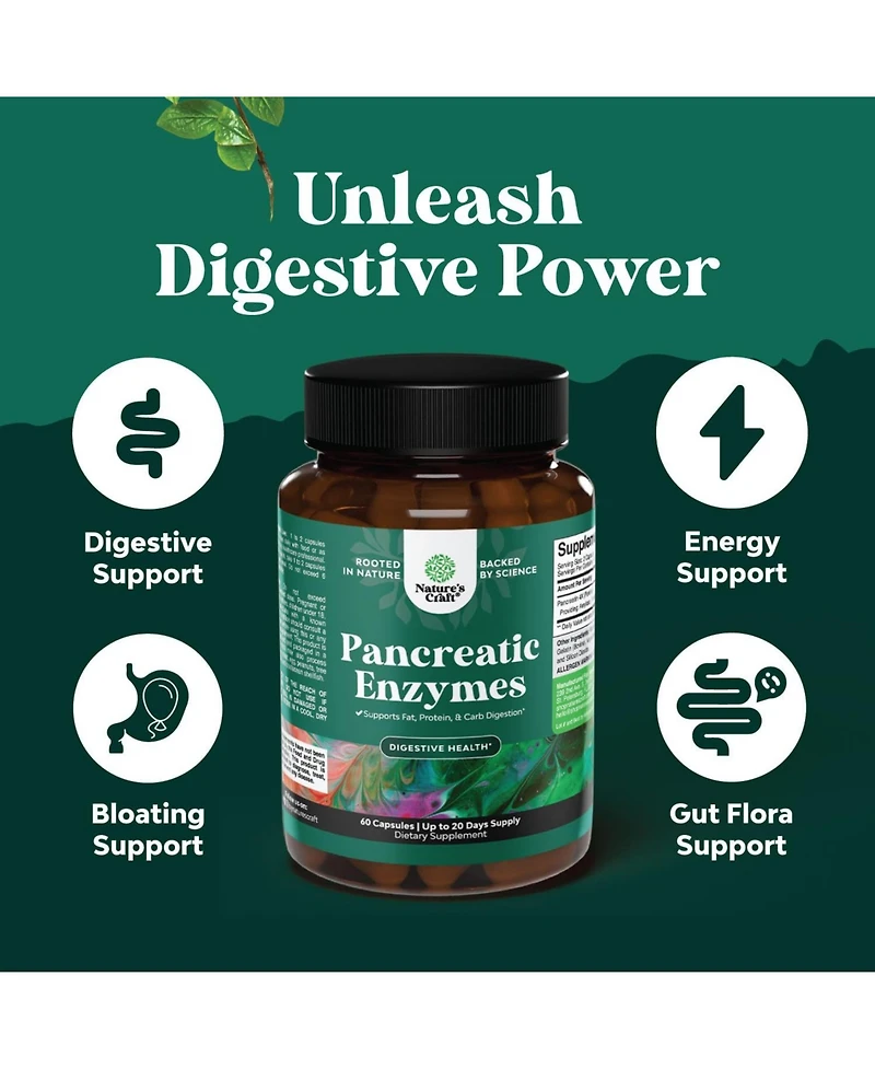 Pancreatic Enzymes Capsules, 60ct