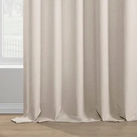 Half Price Drapes Parchment Cream Italian Faux Linen Room Darkening Curtain